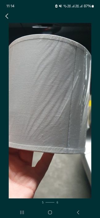 Abażur 15 cm nowy, bialy złoty środek