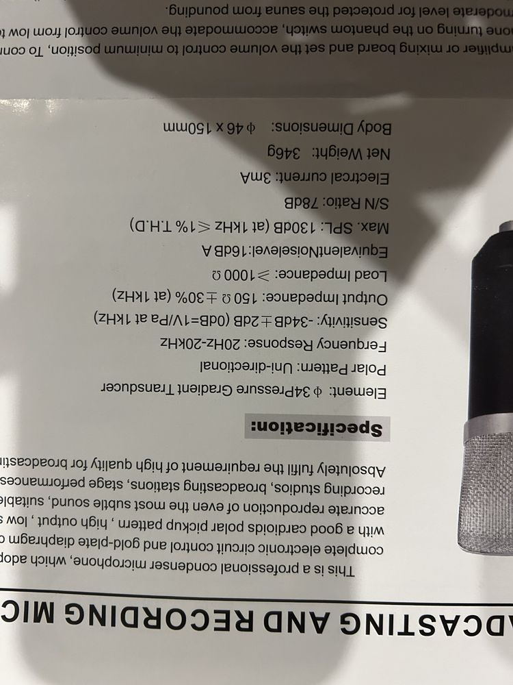 mikrofon pojemnościowy do komputera