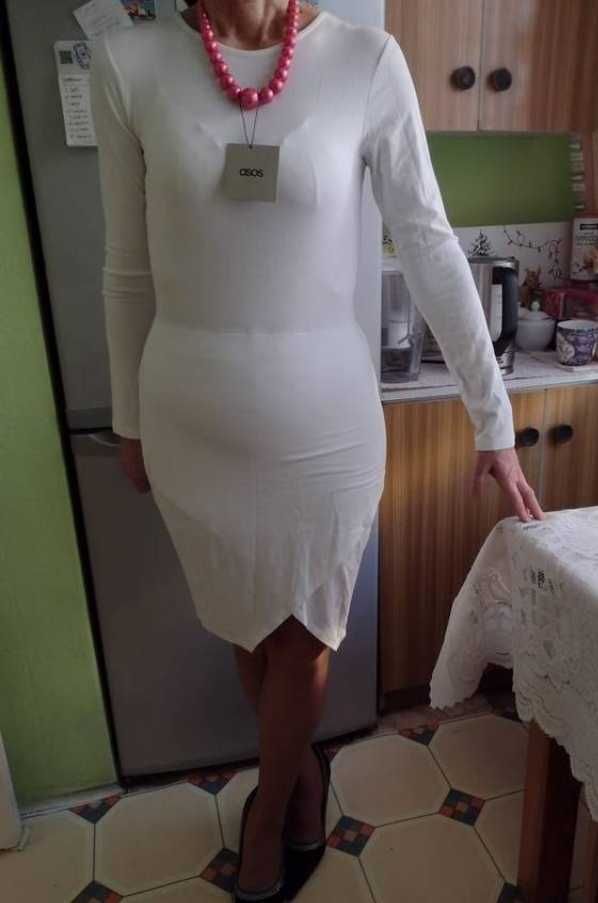 (38/M) ASOS/ Biała Sukienka ołówkowa z Londynu