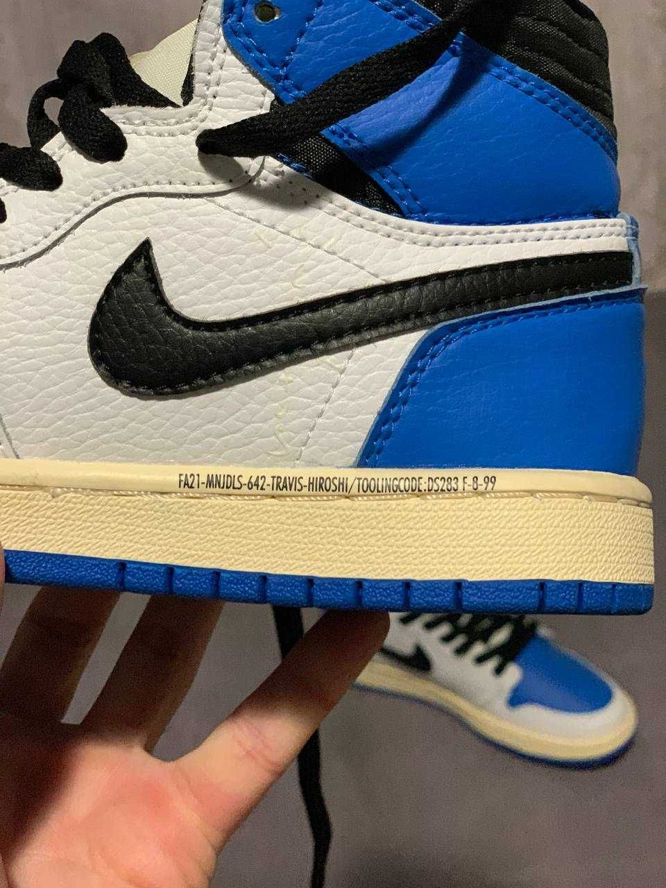 Кросівки Air Jordan 1 Retro Travis Scott Fragment Military Blue