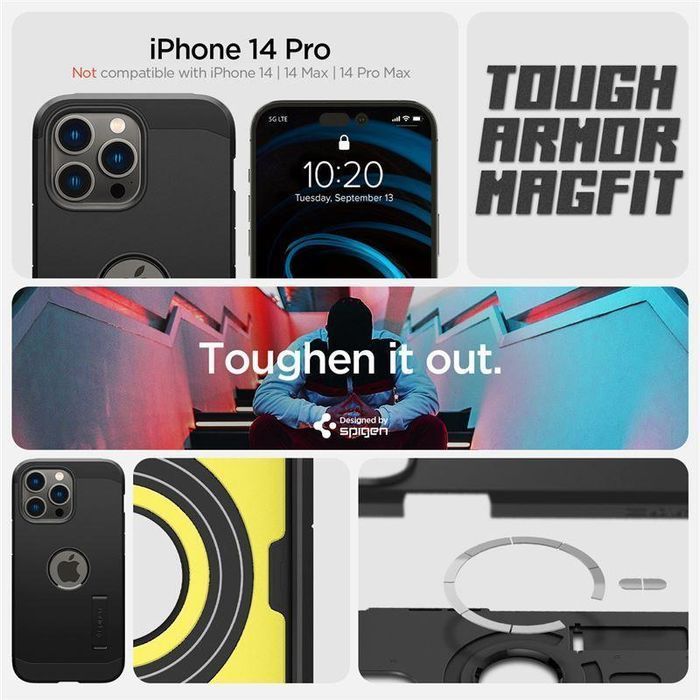 Etui Spigen Tough Armor MagSafe iPhone 14 Pro - Czarny