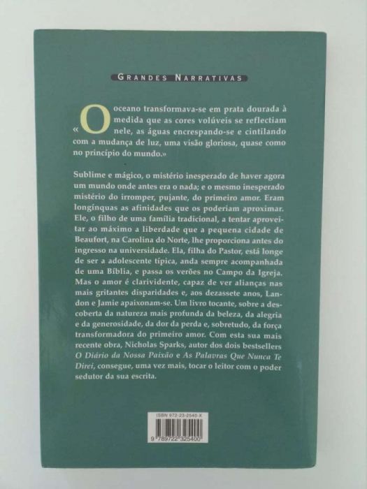 Livro "Um Momento Inesquecível" de Nicholas Sparks