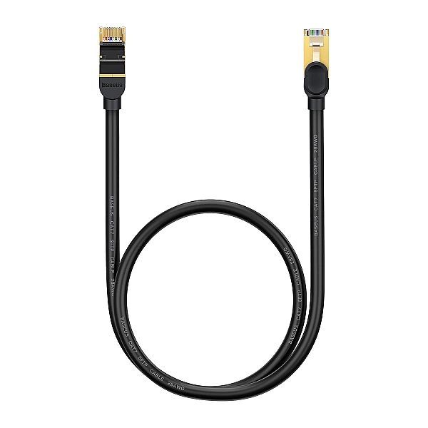 Baseus Speed Seven szybki kabel sieciowy Rj45/10Gbps 0.5m czarny (wkjs