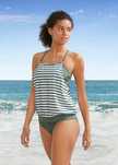 B.P.C tankini oliwkowo-białe w paski ^42