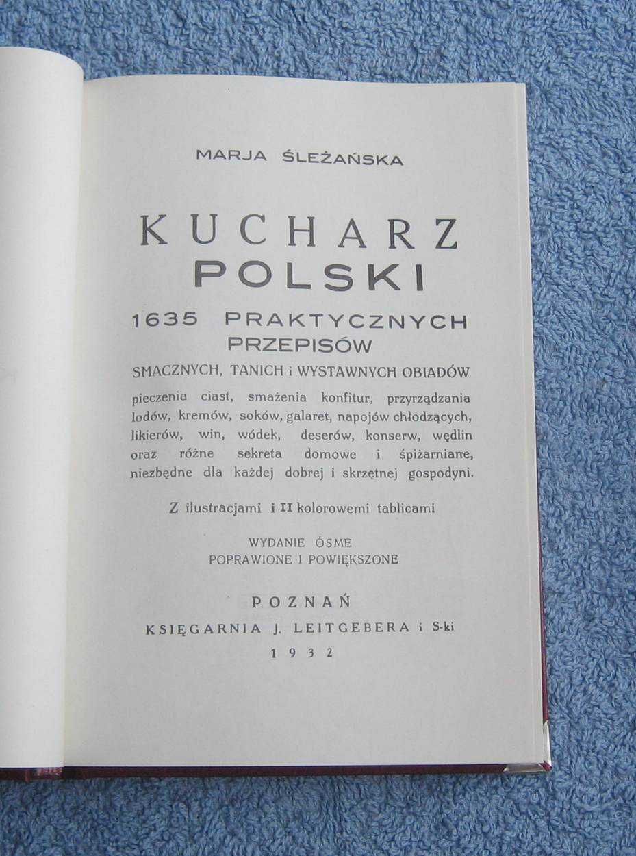 Kucharz polski Maria Śleżańska książka kucharska