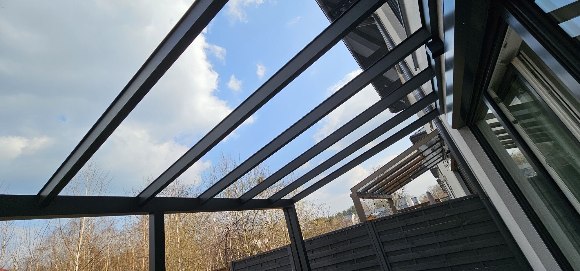 Pergola Aluminiowa Zadaszenie tarasu 6x3m ruchome ścianki, rolety