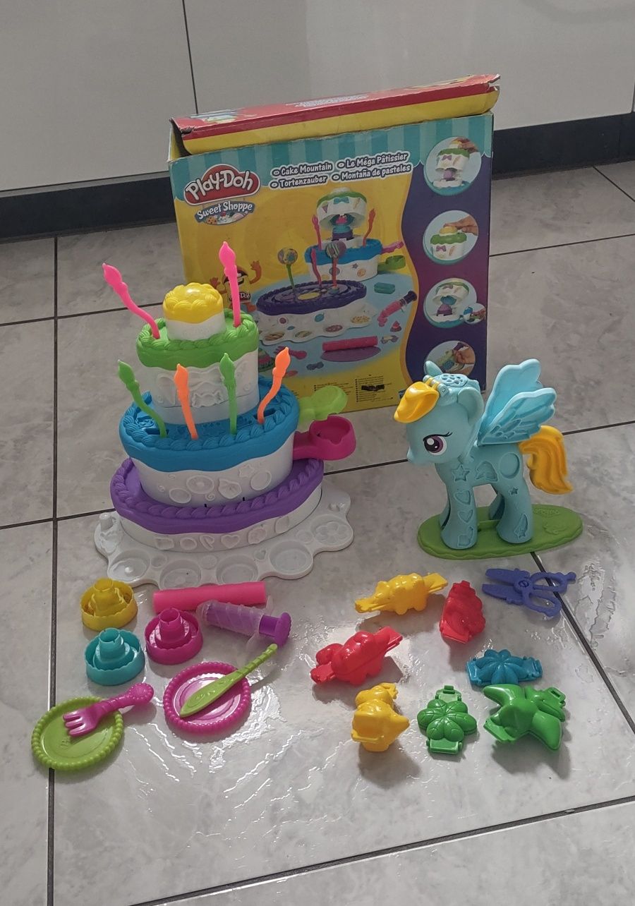 Play doh tort urodzinowy, kucyk fryzjer