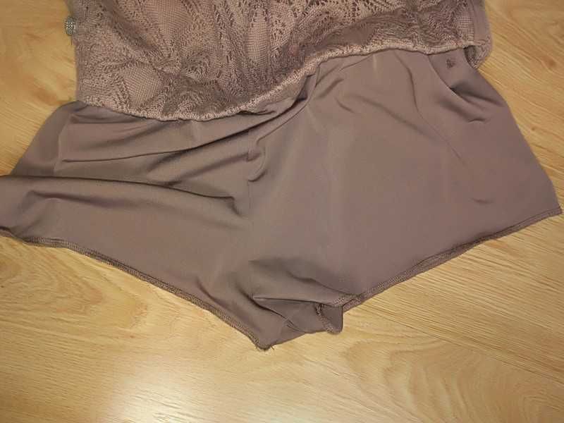 Spodnie ażurowe koronkowe wide leg Loose fit S prześwitujące