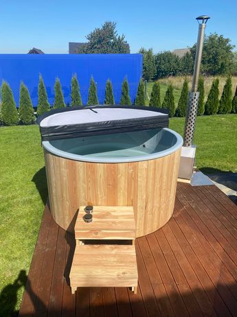 bania balia drewniana jacuzzi z wkładem piec 210 modrzewiowa Hot Tube