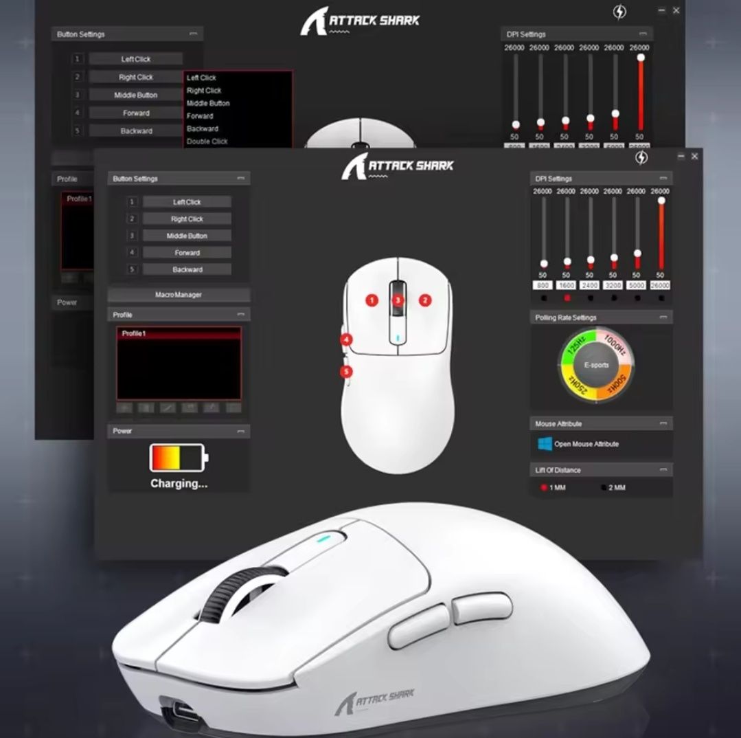 Миша Attack Shark X3 та X3 pro на топовому сенсорі PAW3395 26000 DPI