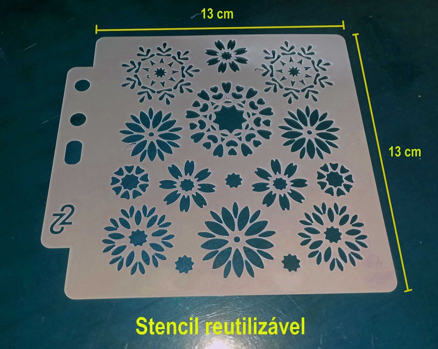 Stencil reutilizável 13x13 cm
