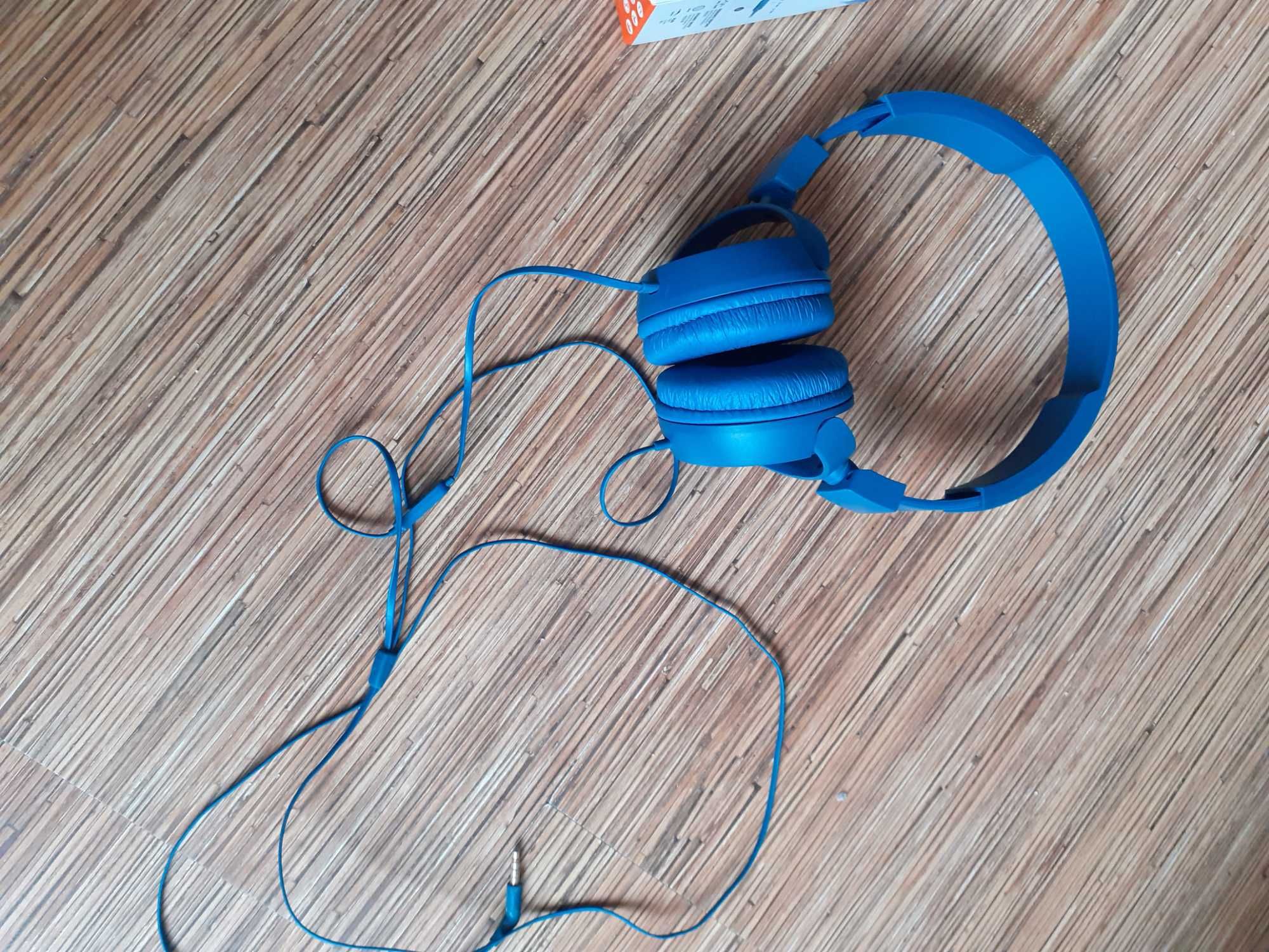 Słuchawki przewodowe JBL T450 niebieskie jak nowe