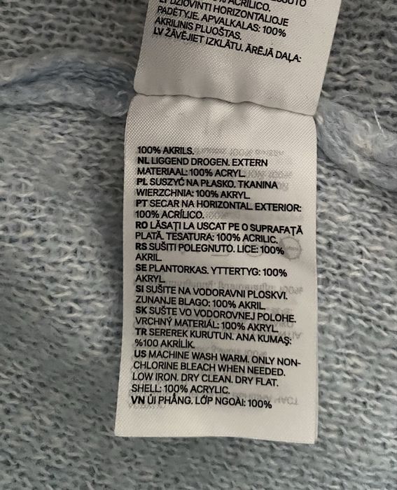 Sukienka w stylu swetra nieregularna krata biel jasny niebieski casual