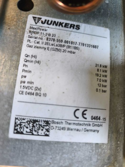 Piecyk gazowy Junkers