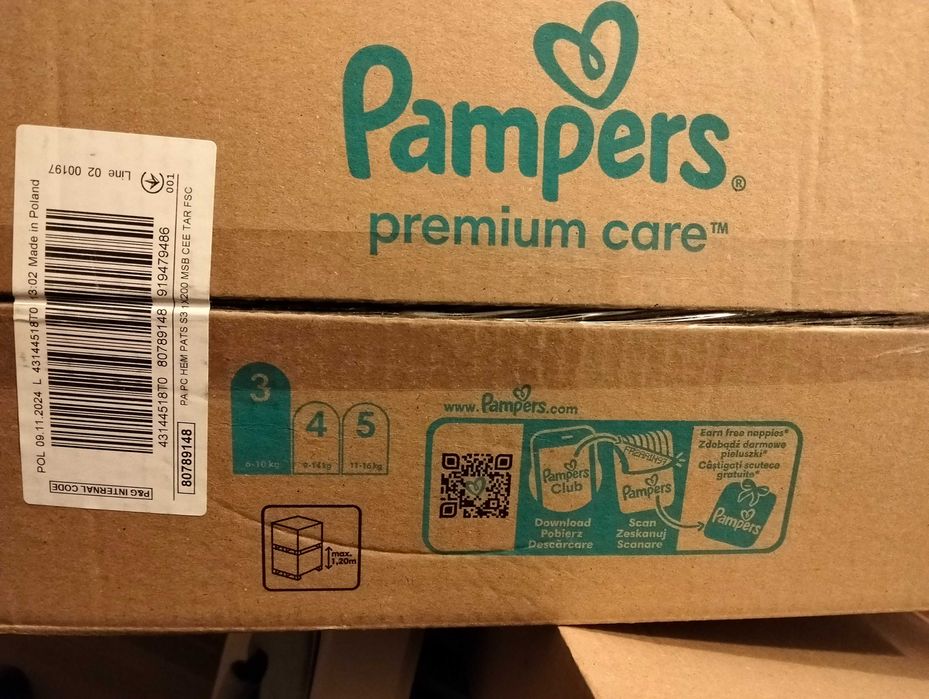 Pampers Premium Care 3 (6–10 kg) – nowe, oryginalnie zapakowane