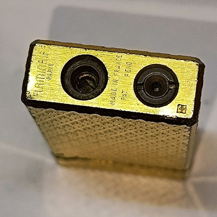 Isqueiro Vintage Flaminaire Paris Pat Pend banhado a ouro