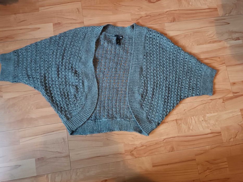 Popielate bolerko z dzianiny H&M rozmiar  "M"