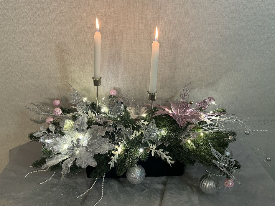 Новорічна екібана,новорічна прикраса-декорація !!