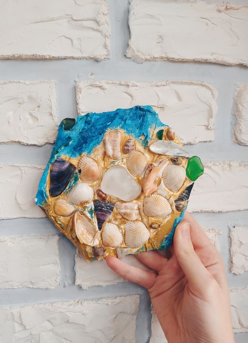 Картина море текстура настоящие ракушки