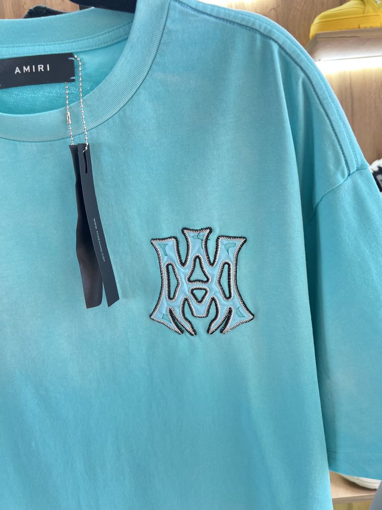 Футболка Amiri Ss25 Turquoise Faded