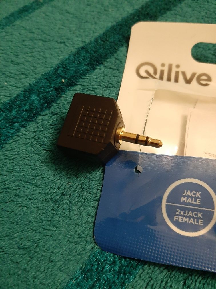 Przejściówka adapter jack 3,5mm 2x 3,5mm do komputera laptopa Qilive