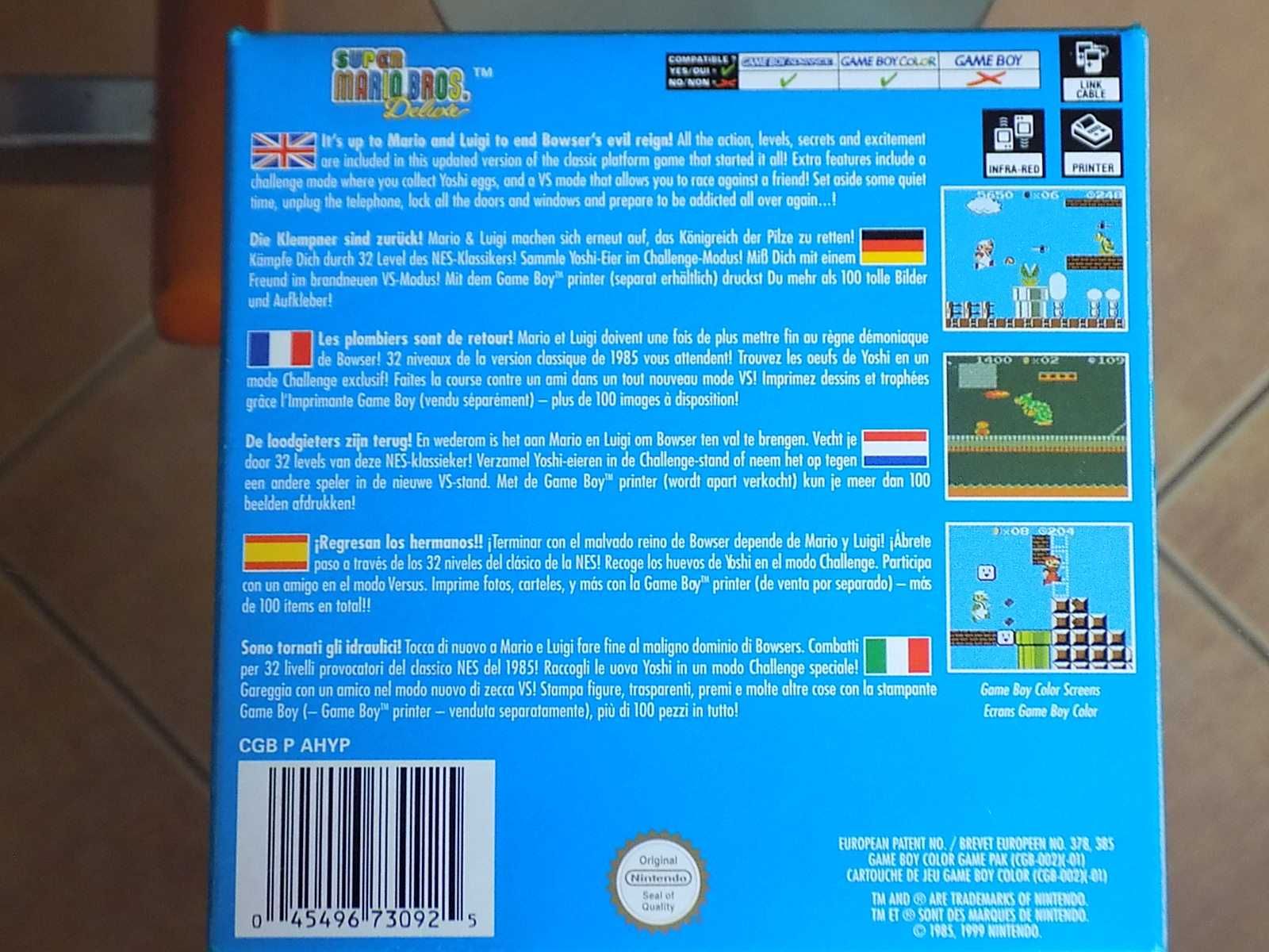 Super Mario Bros. DX Deluxe na Nintendo Game Boy Color/Advance/GBA SP!