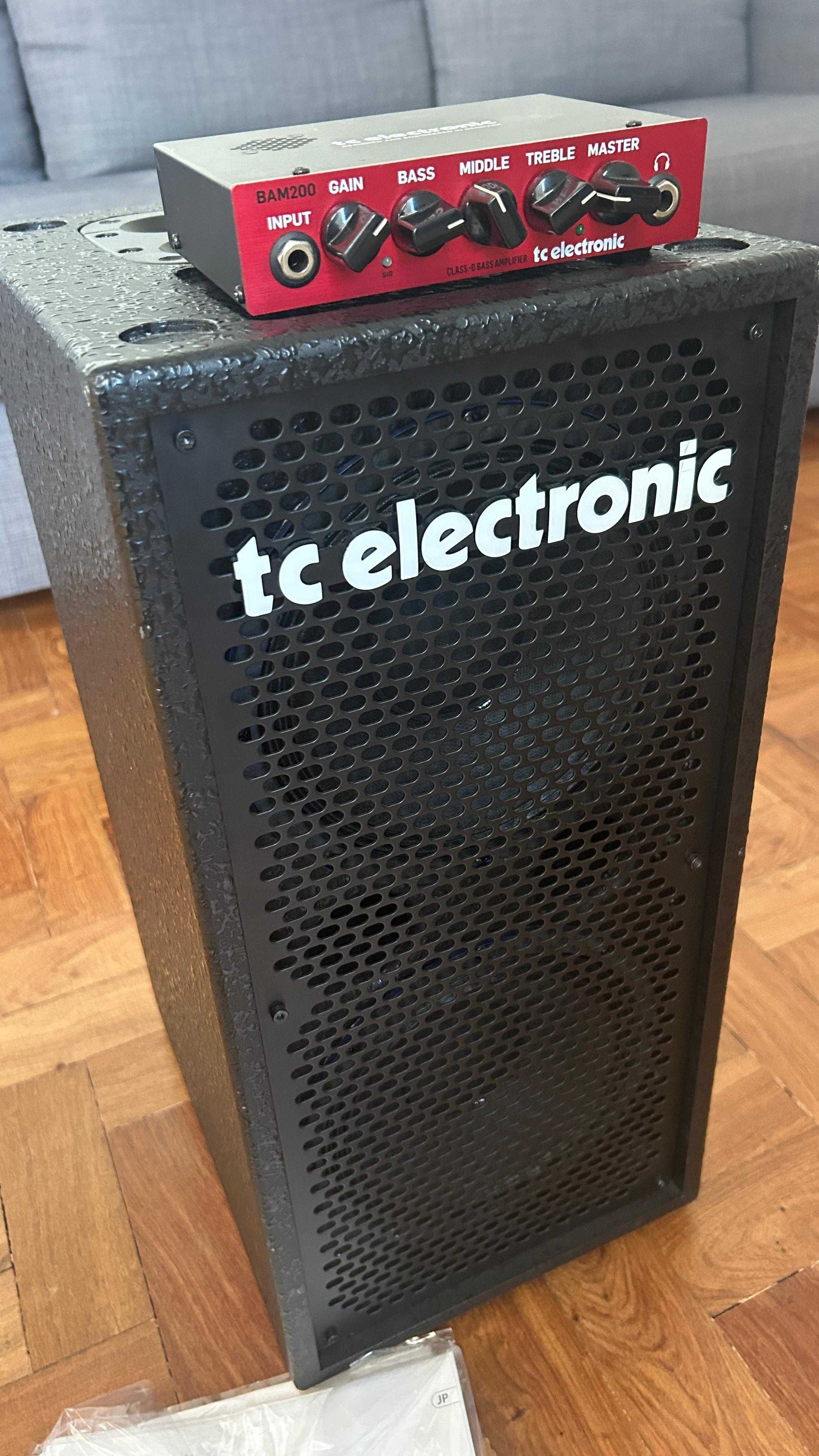 Amplificador Baixo tc electronic BAM200 + coluna BC208 Bass Cab