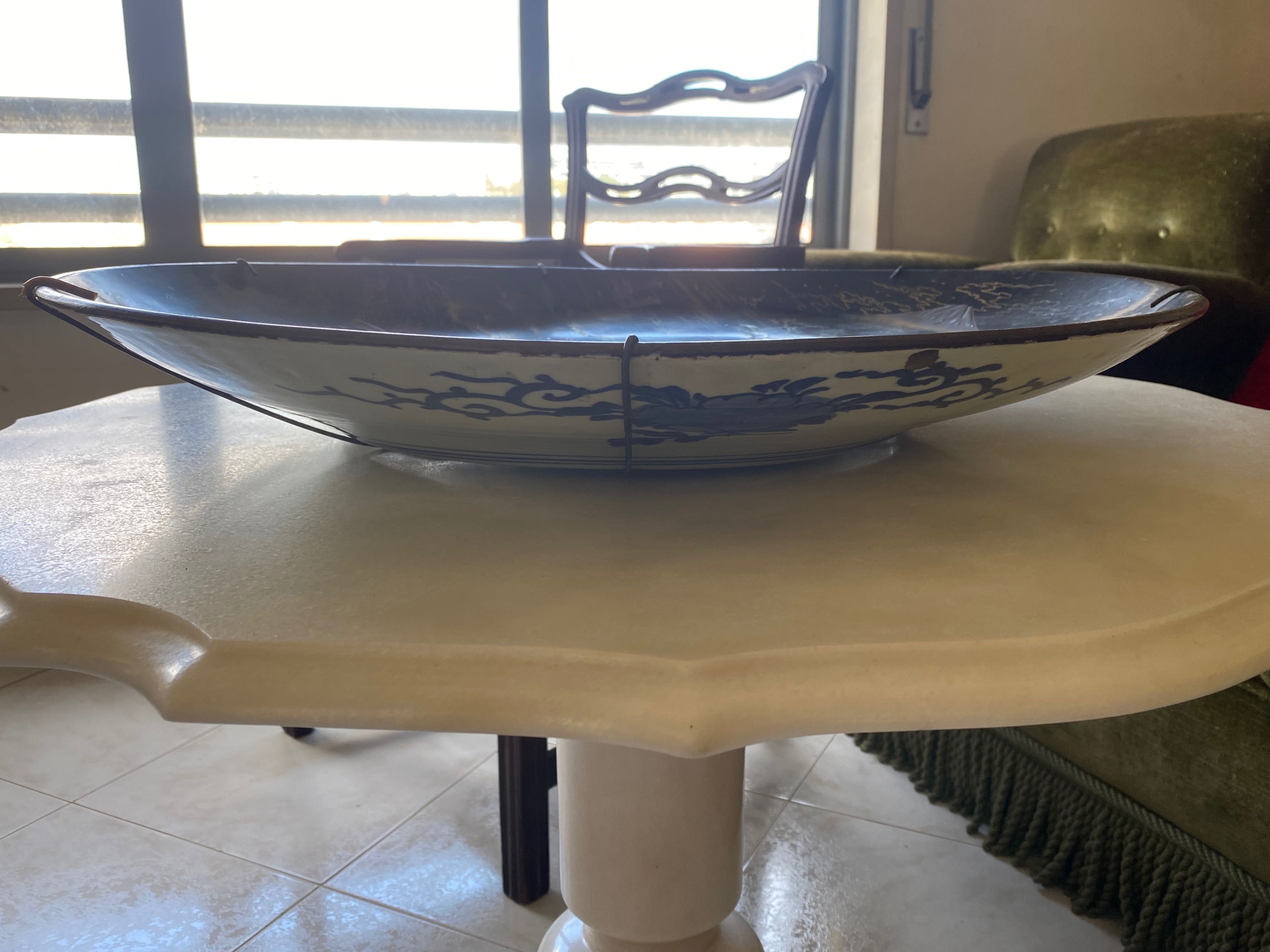Grande Prato Porcelana Chinesa Séc XVIII 68 cm