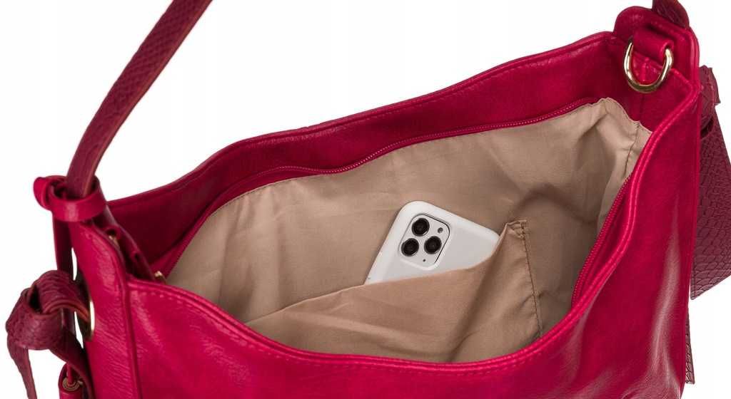 PETERSON torebka damska duża na pasku shopper bag miękka eko skóra