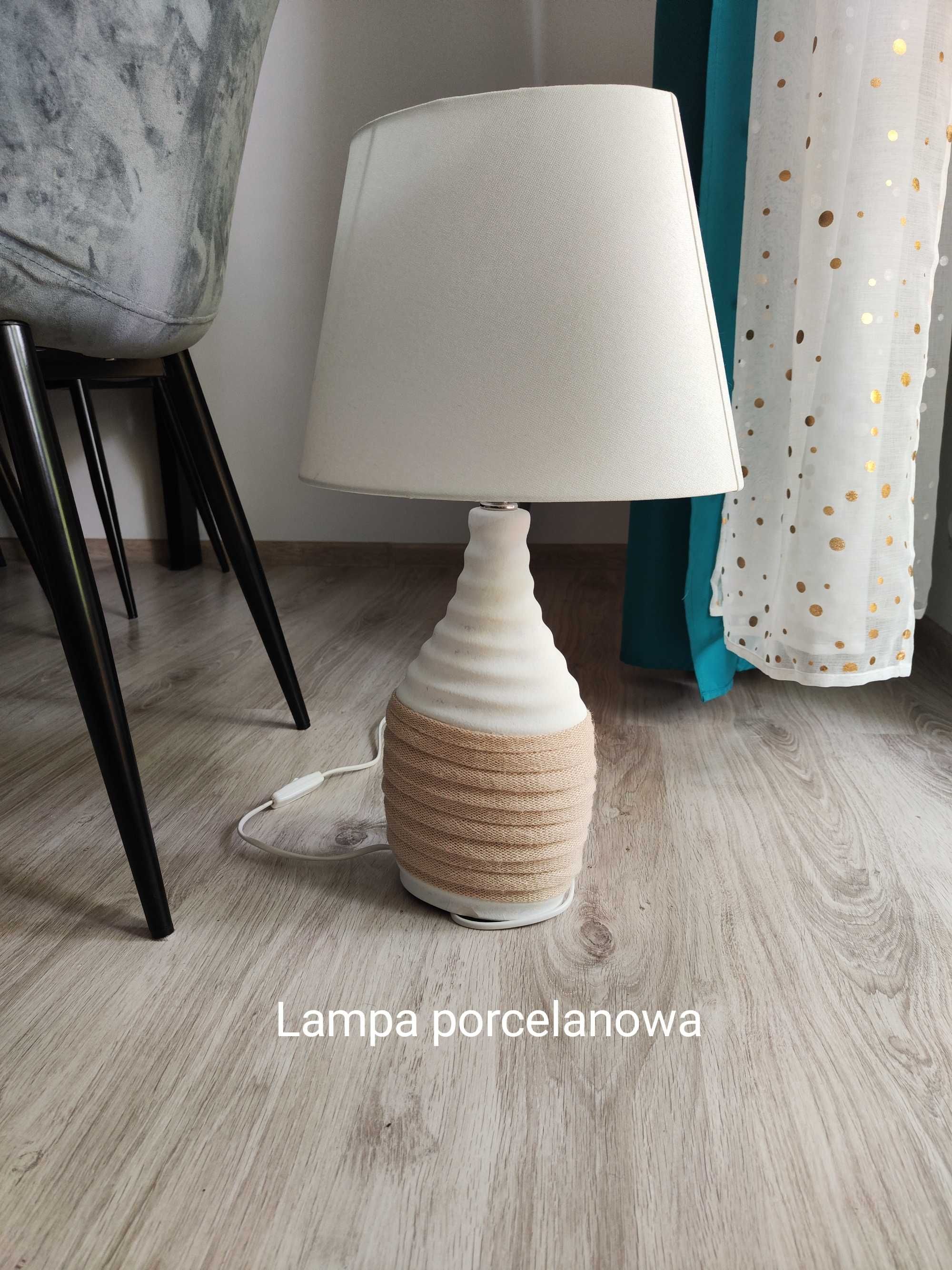 Lampka nocna porcelanowa beżowa TORMES 57 cm Beliani