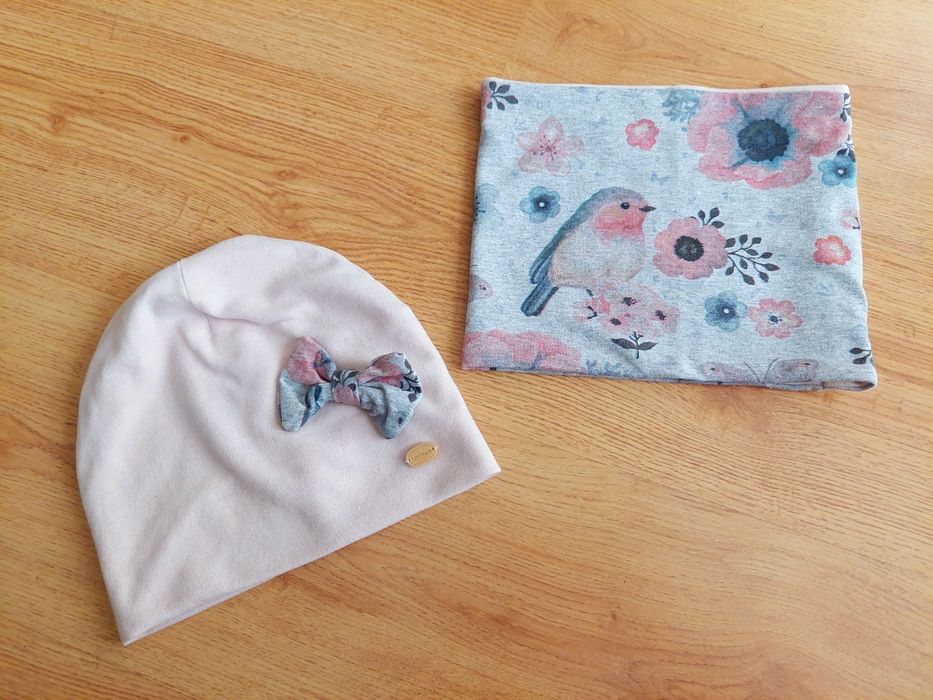 rozm. 80/86 komplet dresowy czapka komin wiosna lato