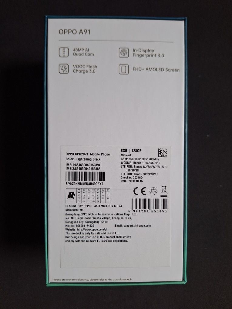 Oppo A91 telefon smartfon 8GB / 128 GB granatowy