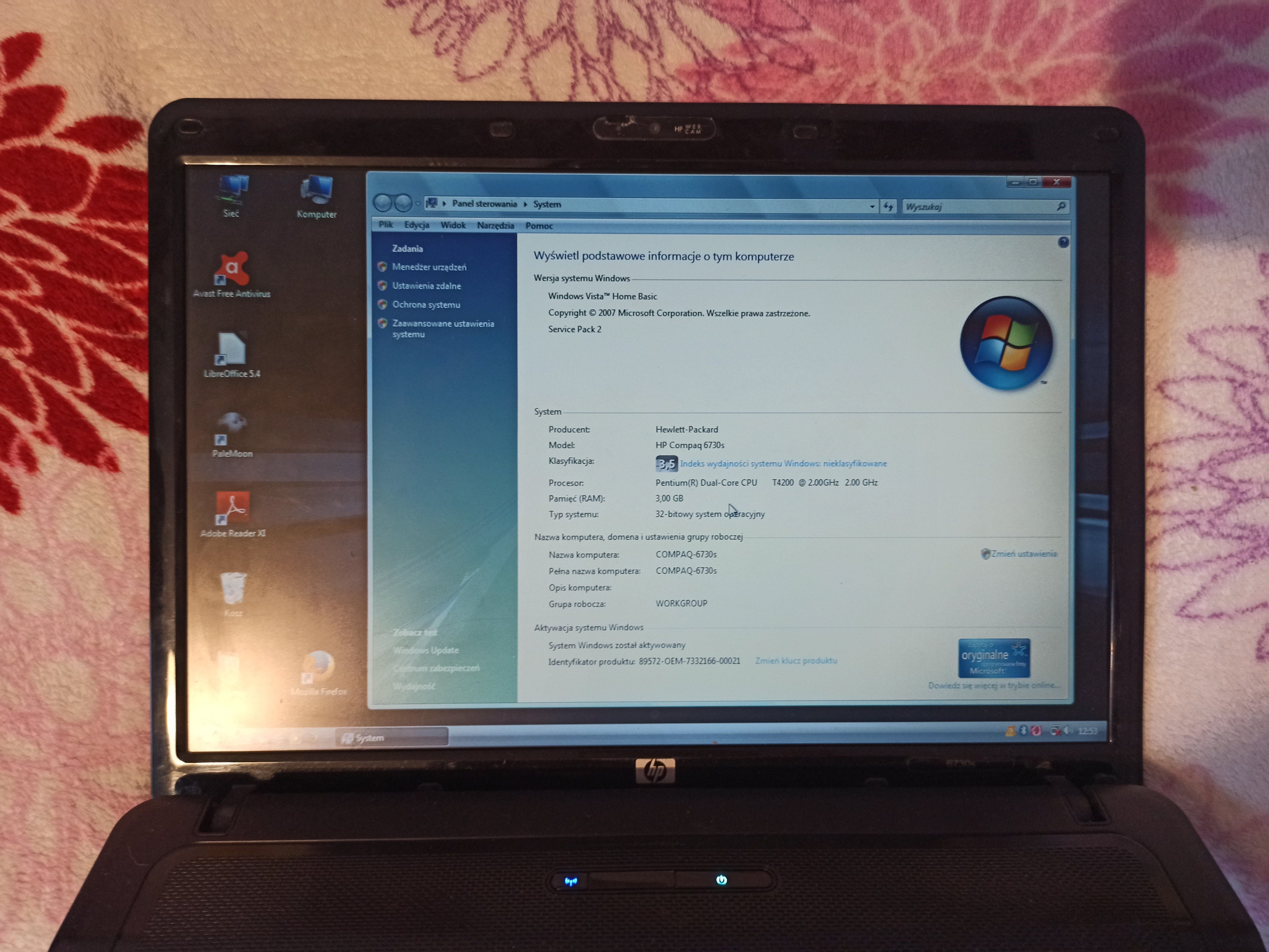HP Compaq 6730s Vista HB 32-bit 3 GB RAM 320 GB HDD Sprawny!!