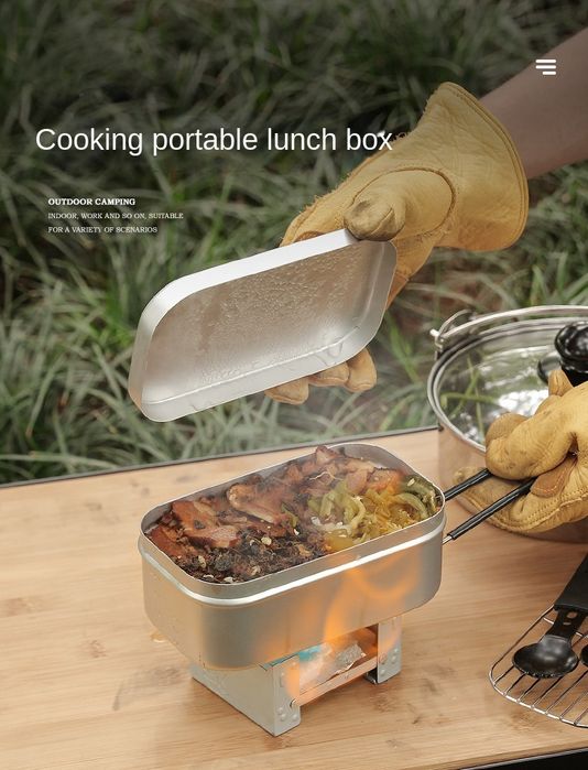 Туристична пароварка ланч бокс казанок для готування каструлька bento