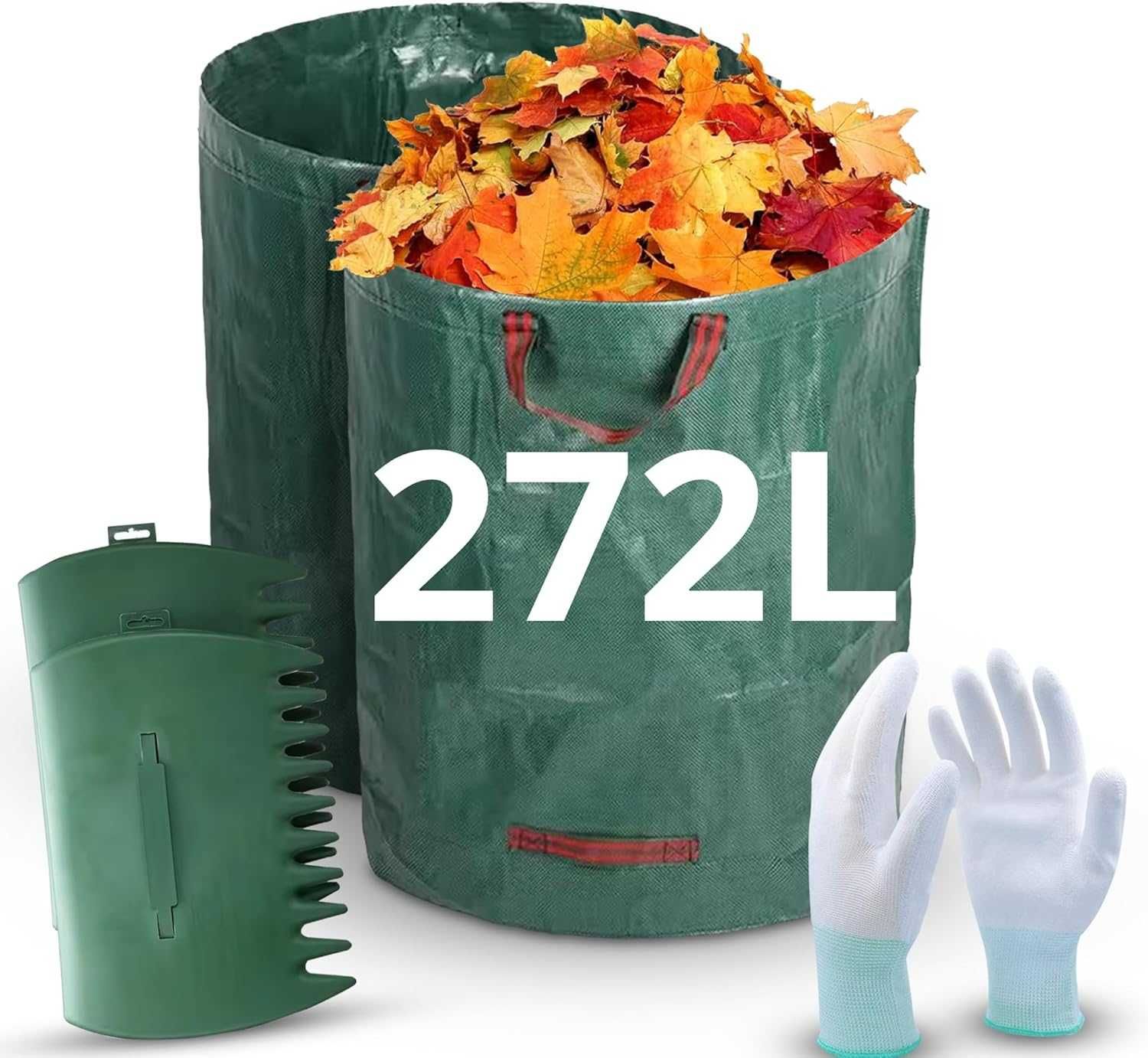 Worki ogrodowe na liście odpady gałęzie torby z uchwytem 272L 2szt