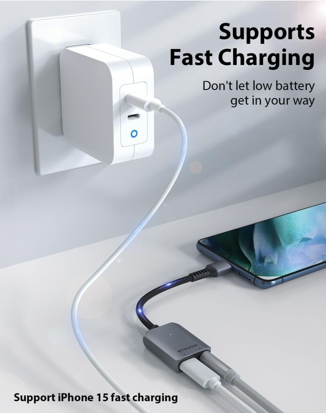 Adapter słuchawkowy USB-C Jack 3,5mm 2w1