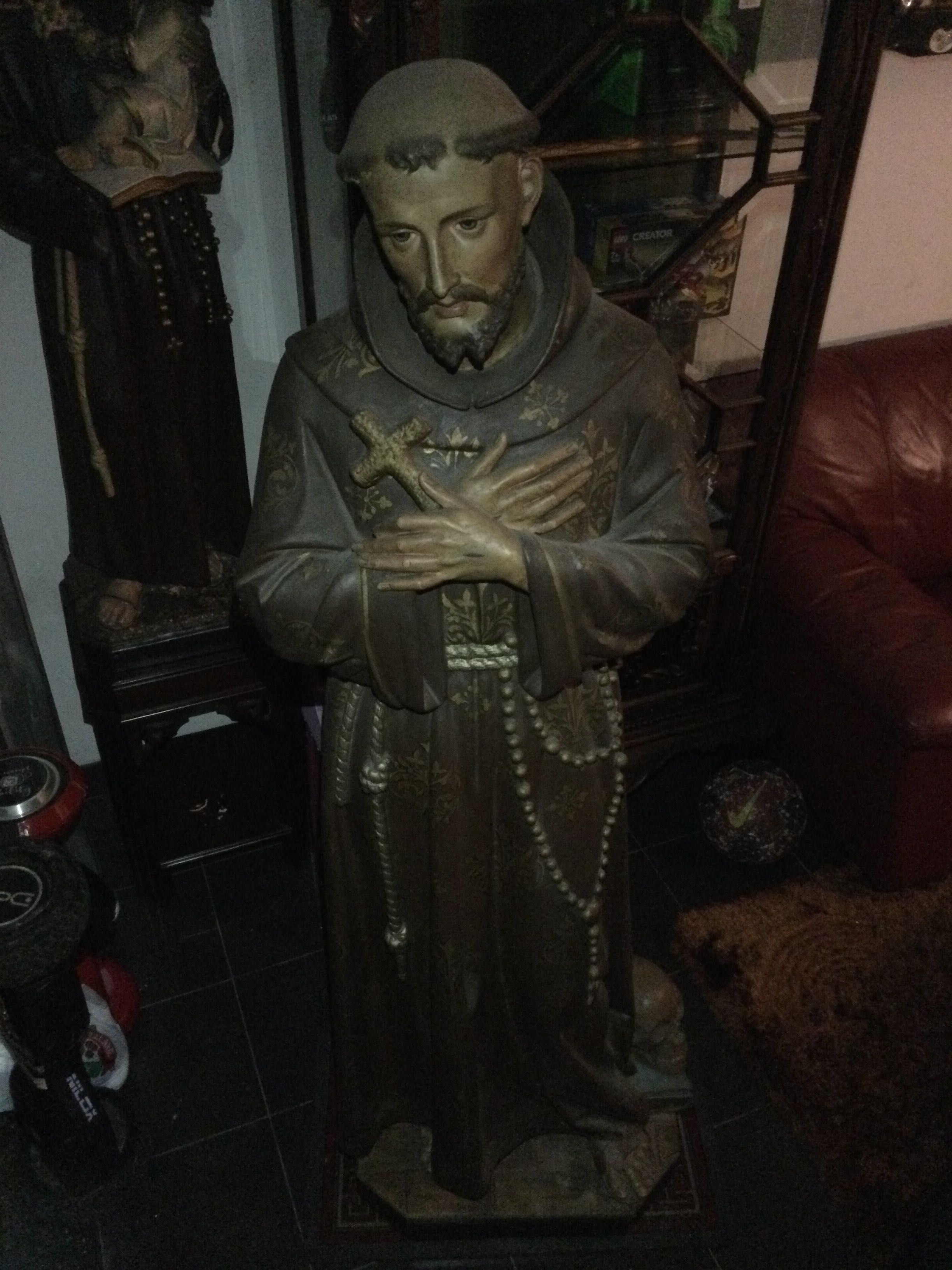São Francisco de Assis Terracota  XIX 167 cm Arte Sácra
