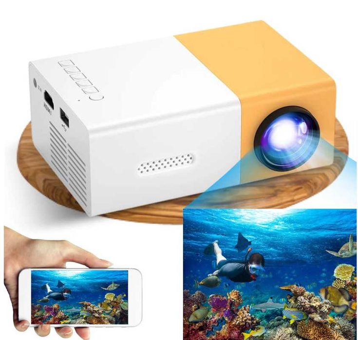 przenośny mini rzutnik projektor led full hd do telefonu laptopa
