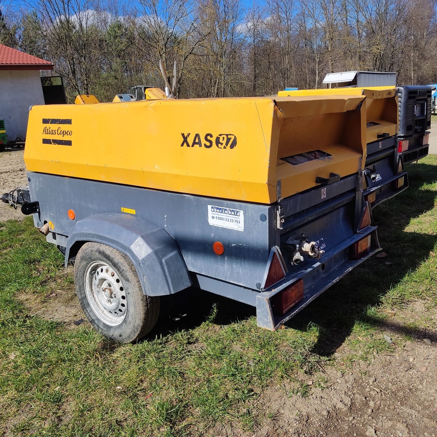 Kompresor sprężarka Atlas Copco XAS 97 Rok 2012 z Niemiec