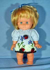 Кукла лялька виниловая топтыжка голубые глаза немецкая гдр