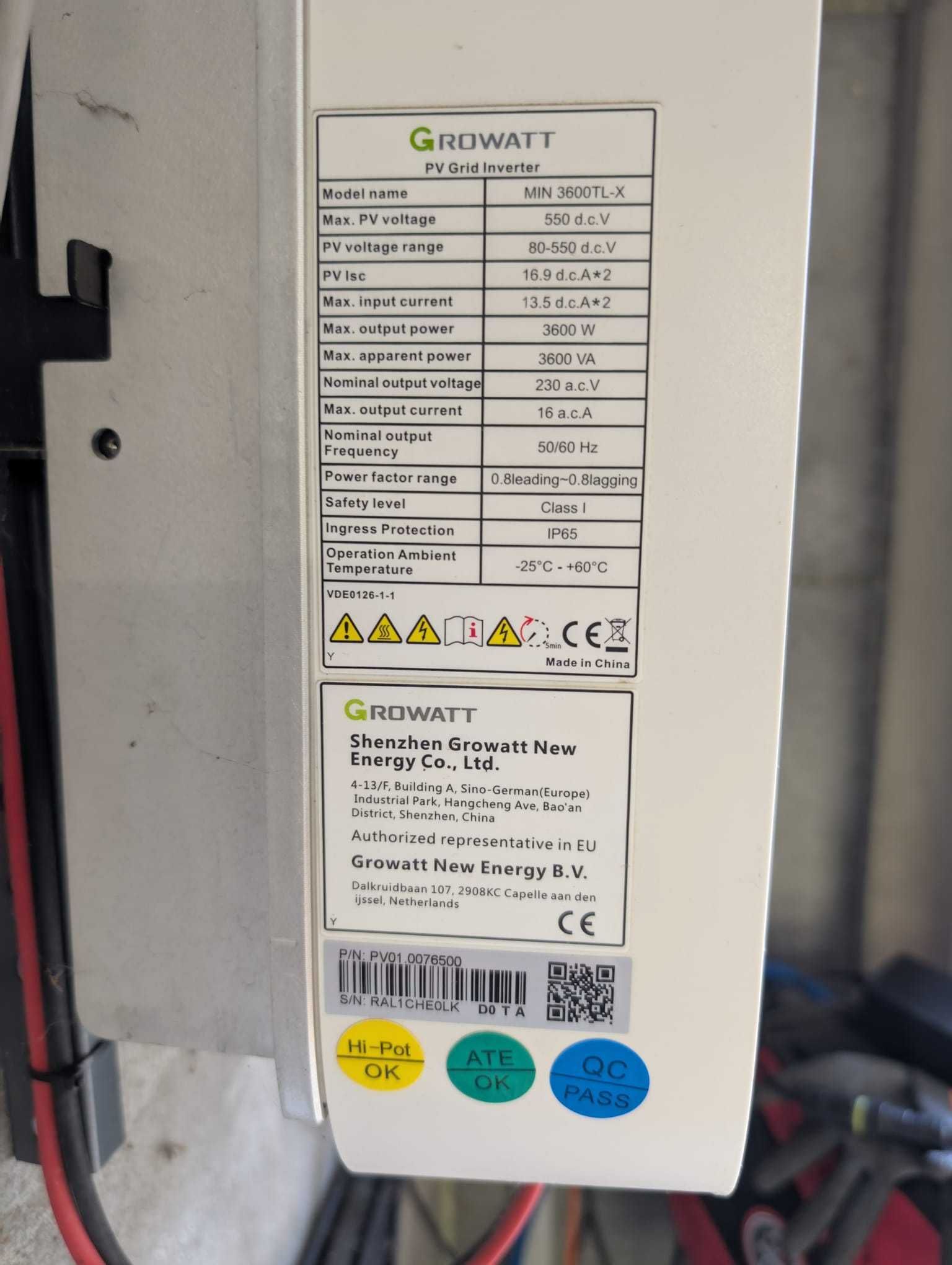 inwerter growatt MIN 3600TL-X