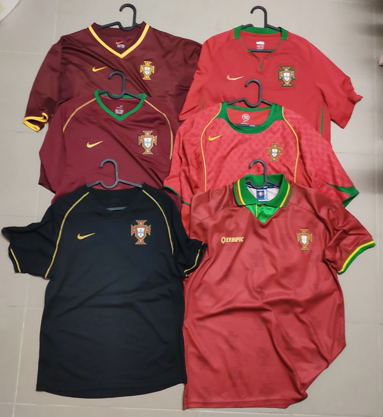 Camisolas selecção de Portugal seleção portuguesa futebol vermelhas