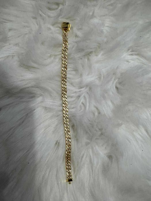 Złota Bransoletka PANDORA Pavé Kubańskie Ogniwa