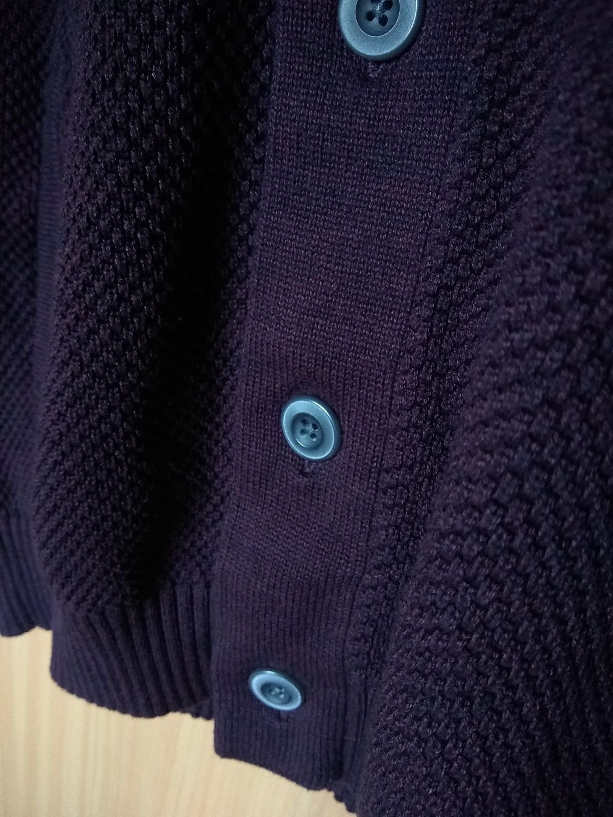 Elegancki męski sweter z kołnierzem szalowym, 50% Bawełna, Rozmiar L