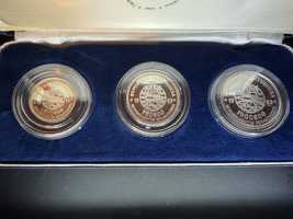 Conjunto moedas prata XVII Exposição arte ciência e cultura