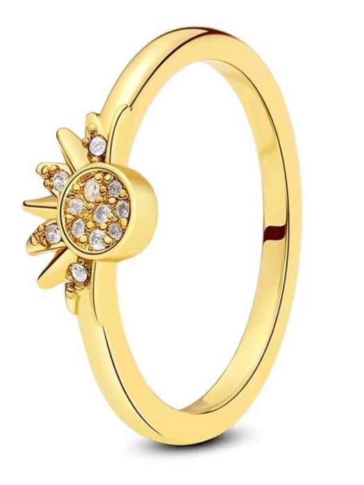 NIEBIAŃSKA HARMONIA ZESTAW Pierścionków Słońce i Księżyc roz. 9