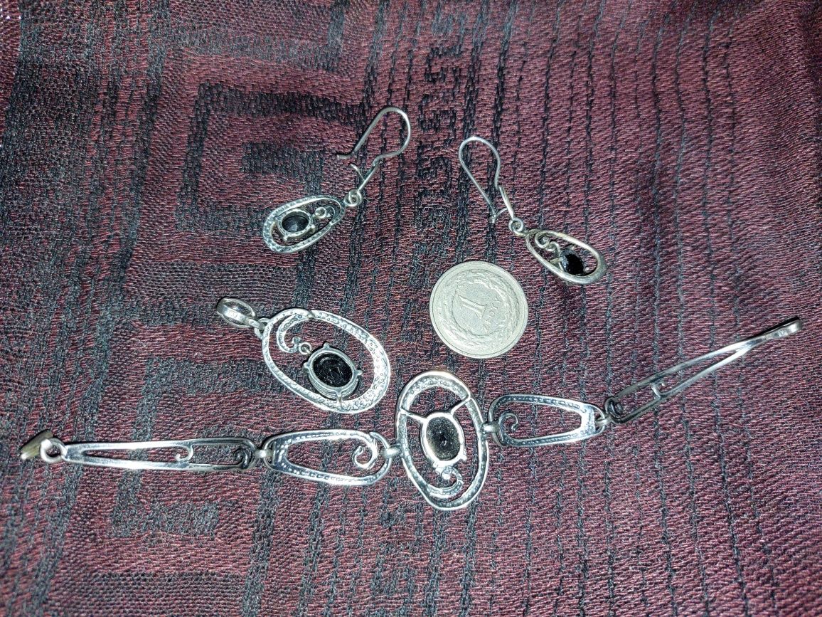 Komplet srebrnej biżuterii 3 części