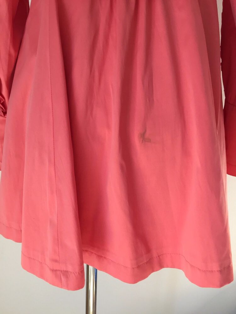 Płaszcz płaszczyk S M 36 38 różowy na podszewce kokarda