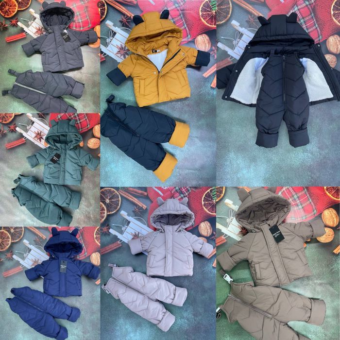Дитячий зимовий комбінезон хлопчику дівчинці, зимовий костюм дитячий