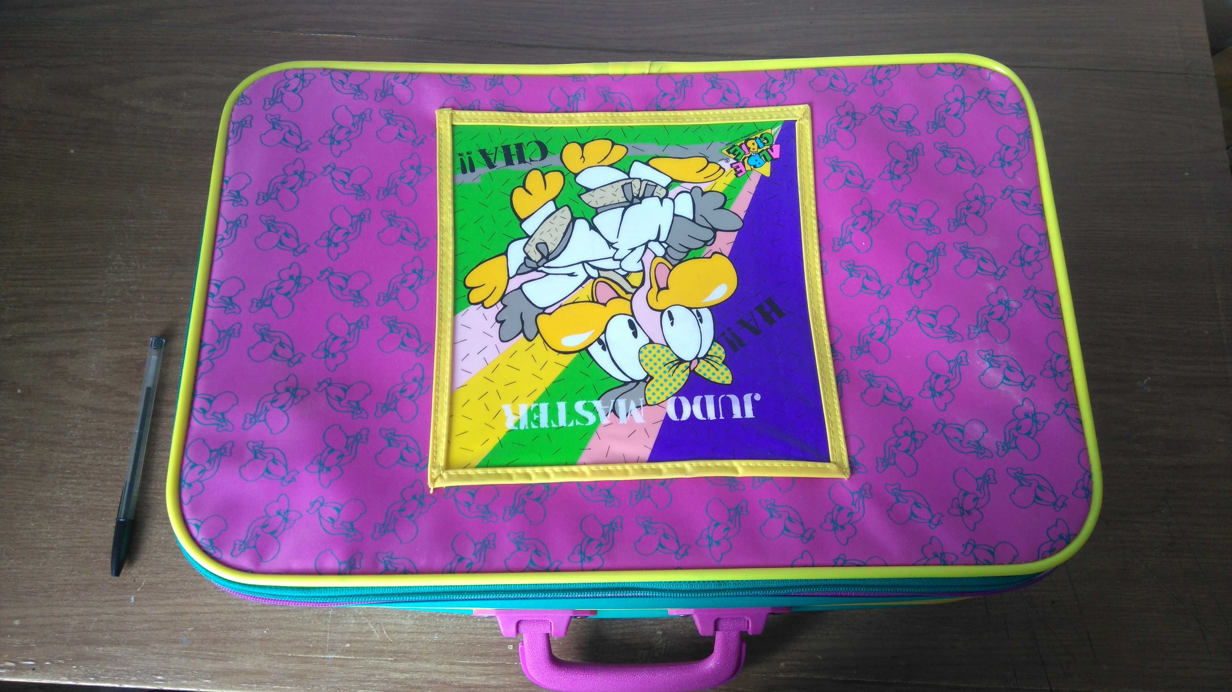 Mala de viagem de menina rosa e amarelo ALBIE & GIBIE
